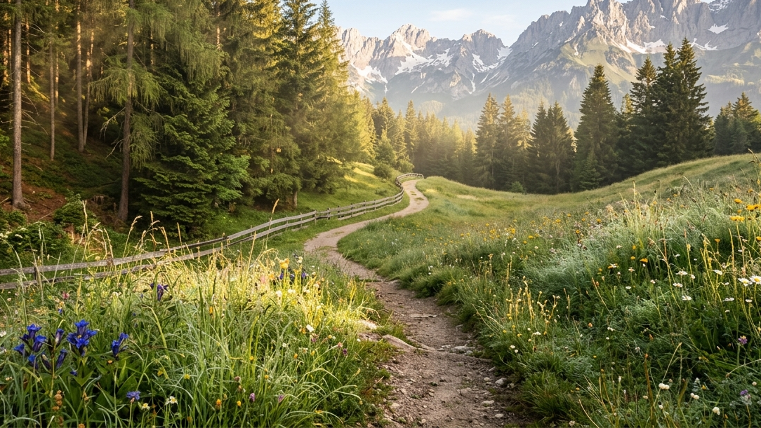 Naturpfad in den österreichischen Alpen